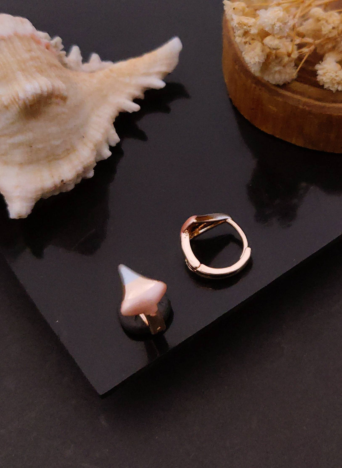 Chic Rose Gold Plated Geometric Huggie Hoop Earrings for Women