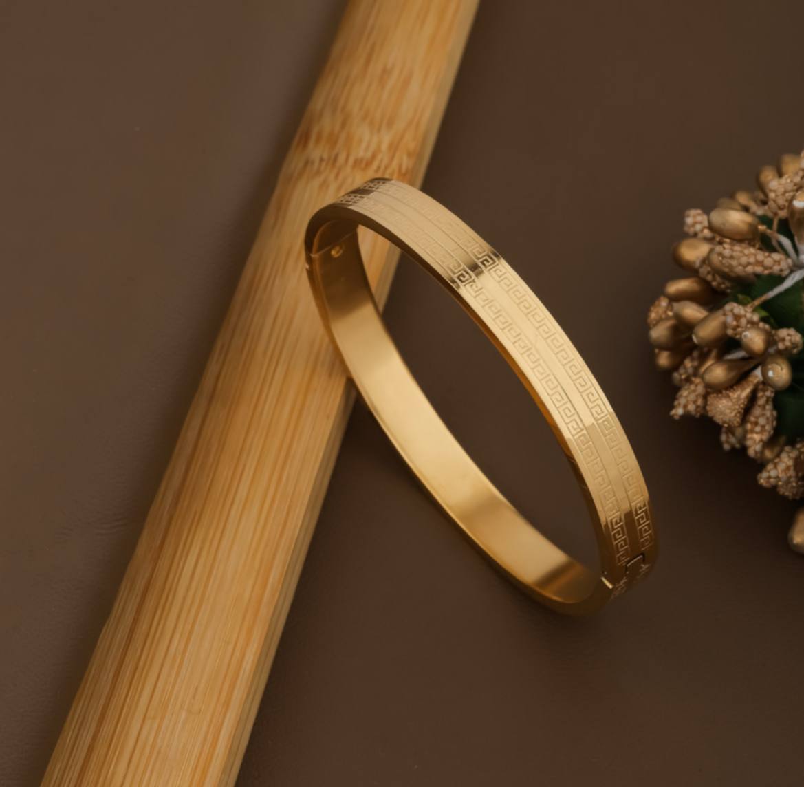 18K Gold Plated Gross Oro Kada Bracelet